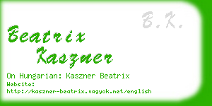 beatrix kaszner business card